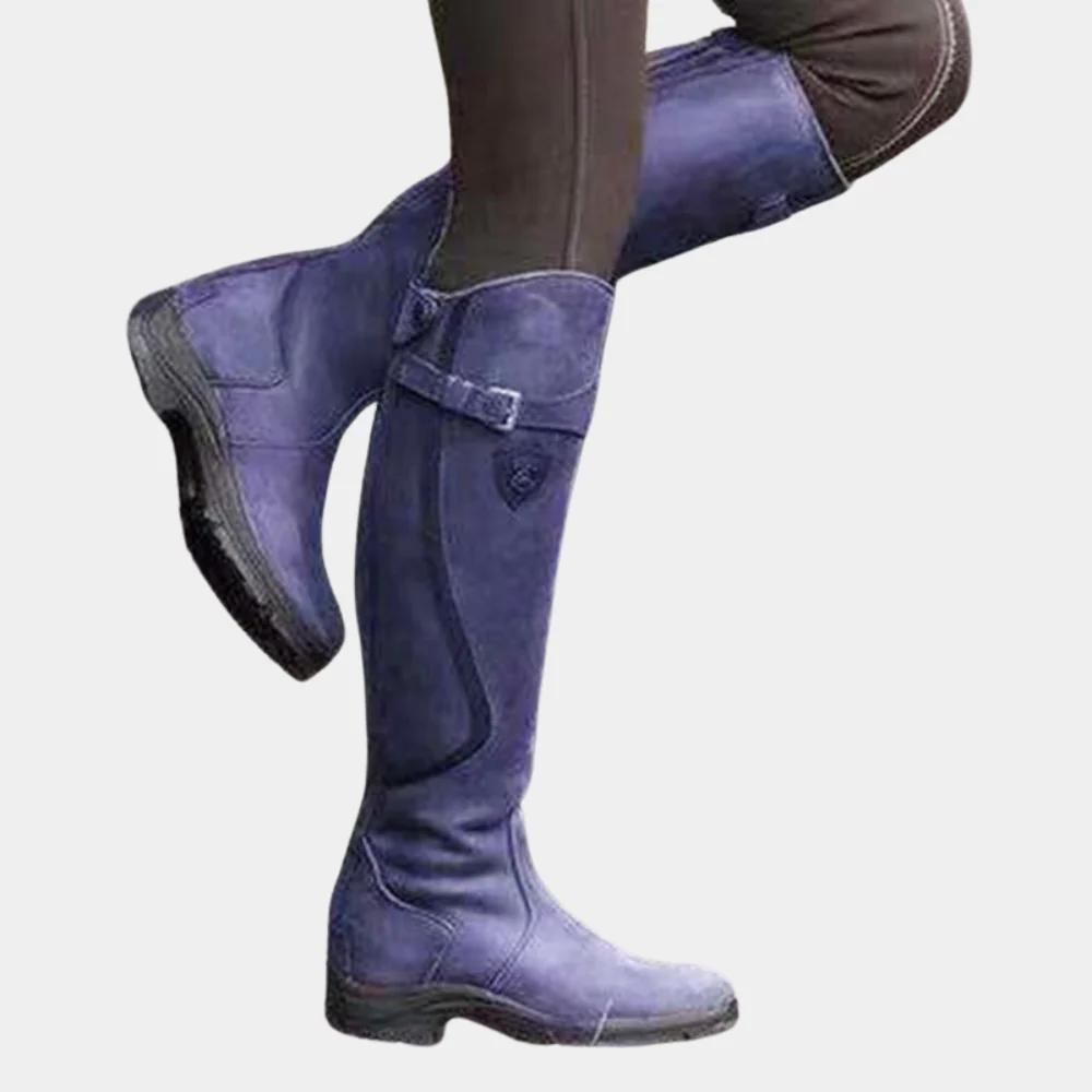 Women's High Boots – Slim Fit – Water-Repellent – Decorative Strap with Buckle