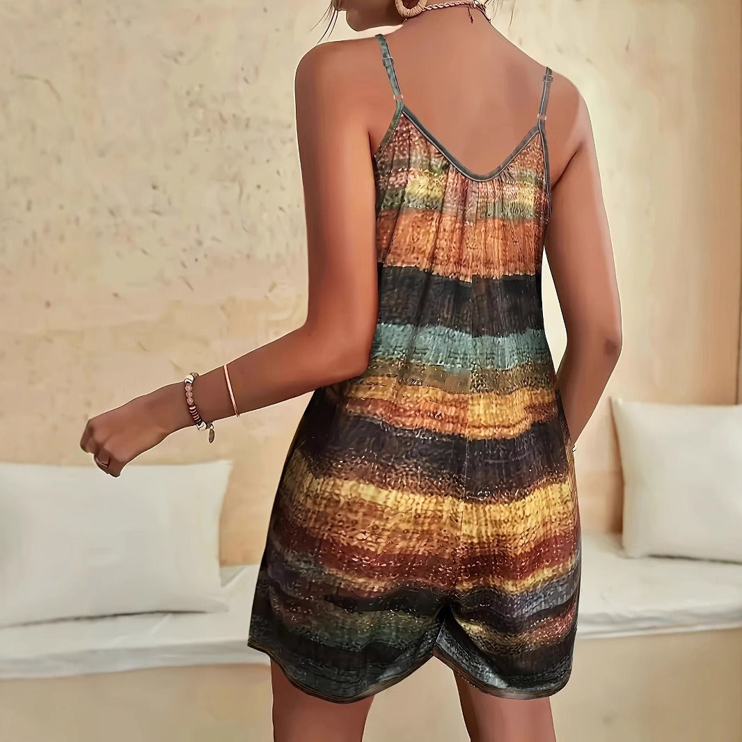 Women's jumpsuit – Wide leg – Loose fit – Cotton – Spaghetti straps – With pockets
