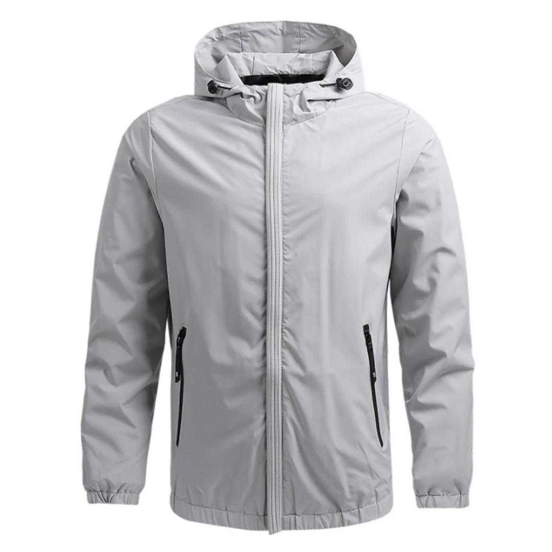 Men's Jacket with Hood – Lightweight Windproof – Regular Fit – Outdoor Use