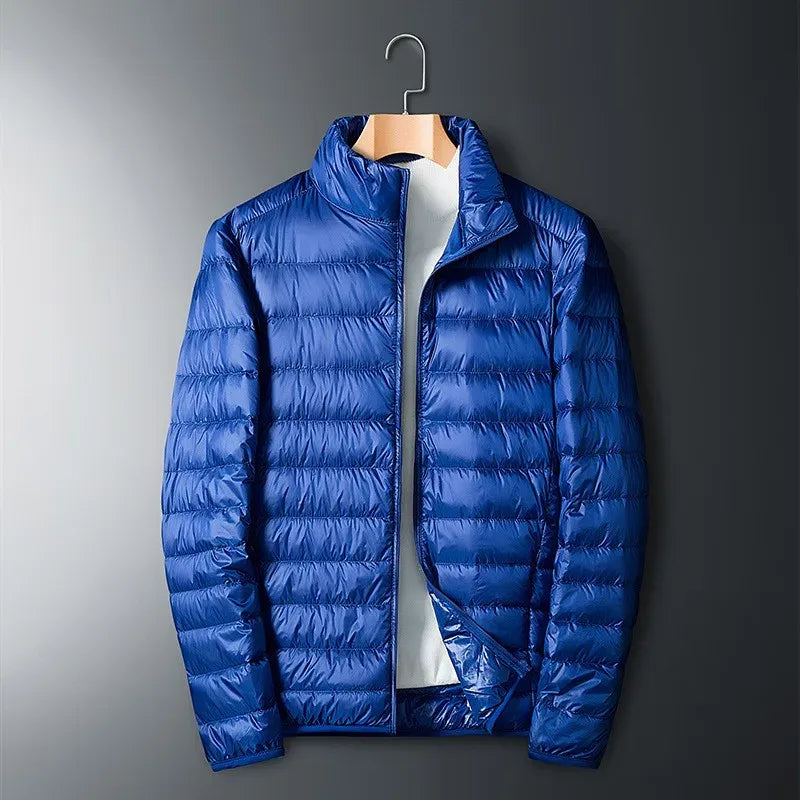 Men's Down Jacket – Regular Fit – Smooth Surface – Full Zipper – Stand Collar