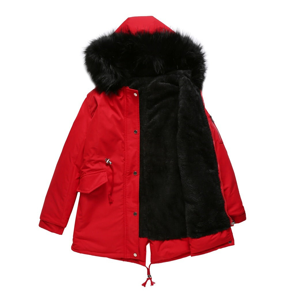 Women's Parka – Relaxed Fit – Fleece Lined – Faux Fur Hood – Mid-Length