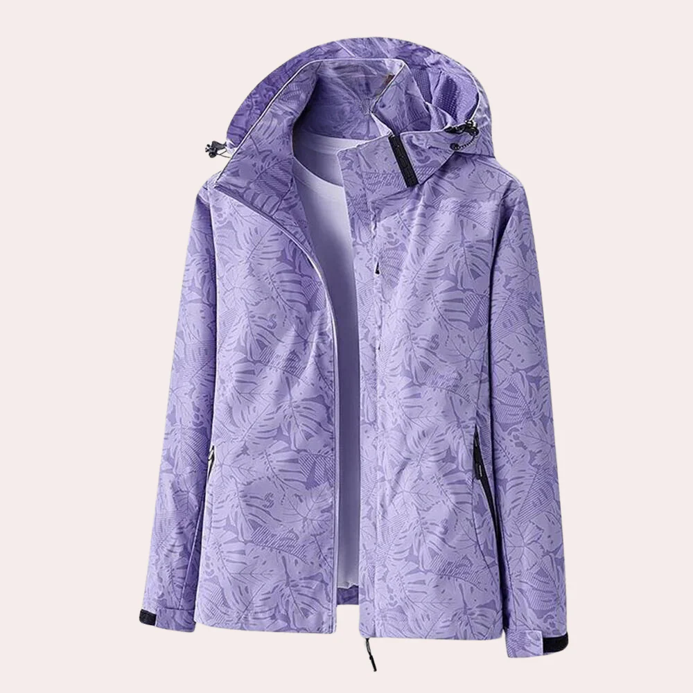 Women's Jacket – Lightweight Straight Fit – Detachable Hood – Zipper Pockets Waterproof