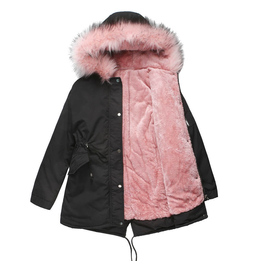 Women's Parka – Relaxed Fit – Fleece Lined – Faux Fur Hood – Mid-Length