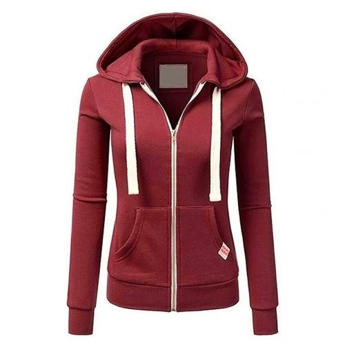 Women's Hoodie with Zipper – Slim Fit – Cotton Blend – Ribbed Edges – Kangaroo Pocket