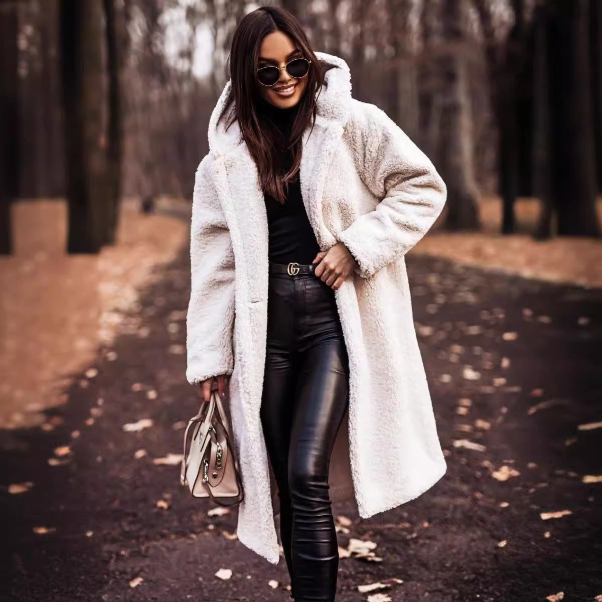 Women's Coat – Wool – Oversized Fit – Full Length – Hood with Buttons