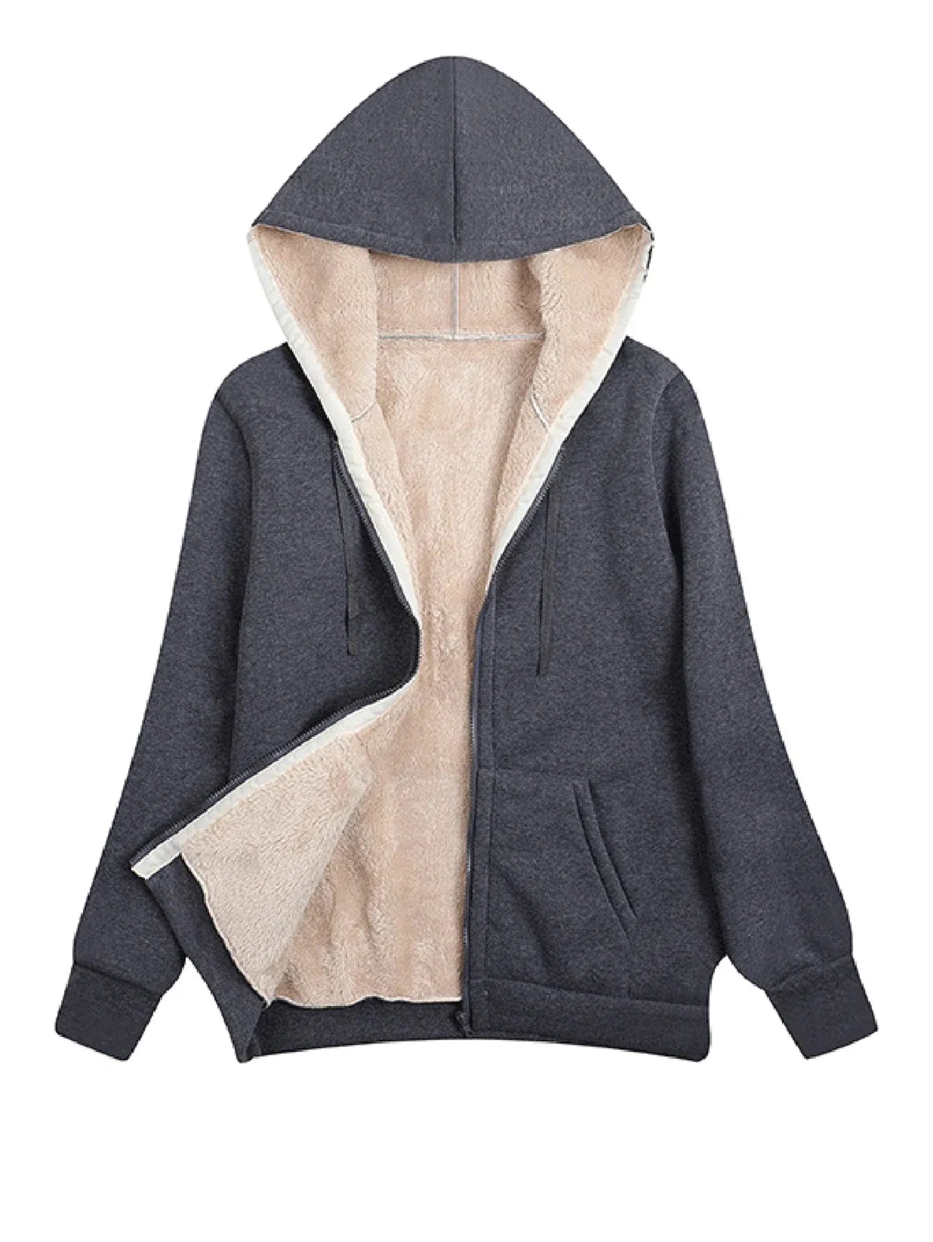 Women's Fleece Jacket – Relaxed Fit – Plush Lined – Hood and Zipper