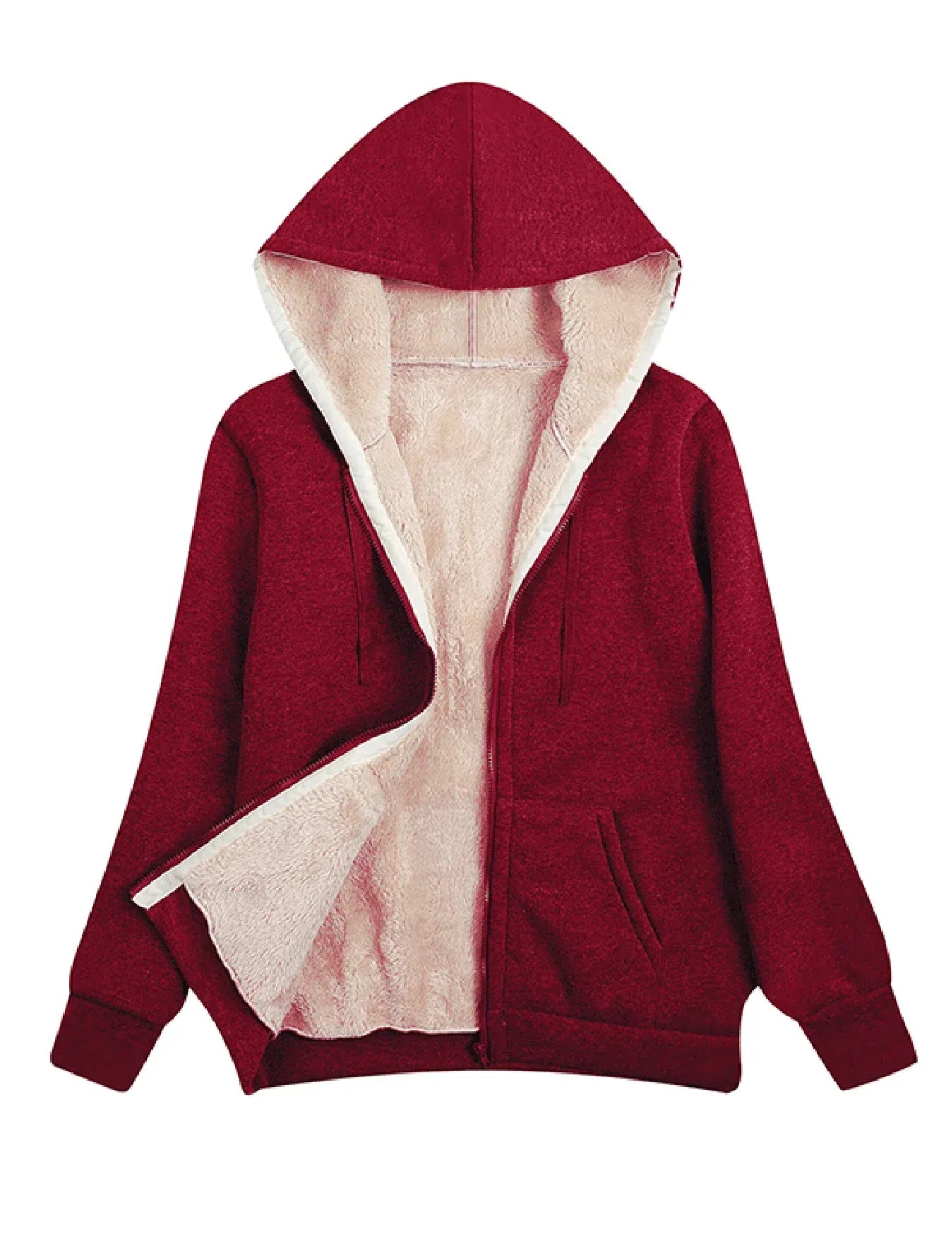 Women's Fleece Jacket – Relaxed Fit – Plush Lined – Hood and Zipper
