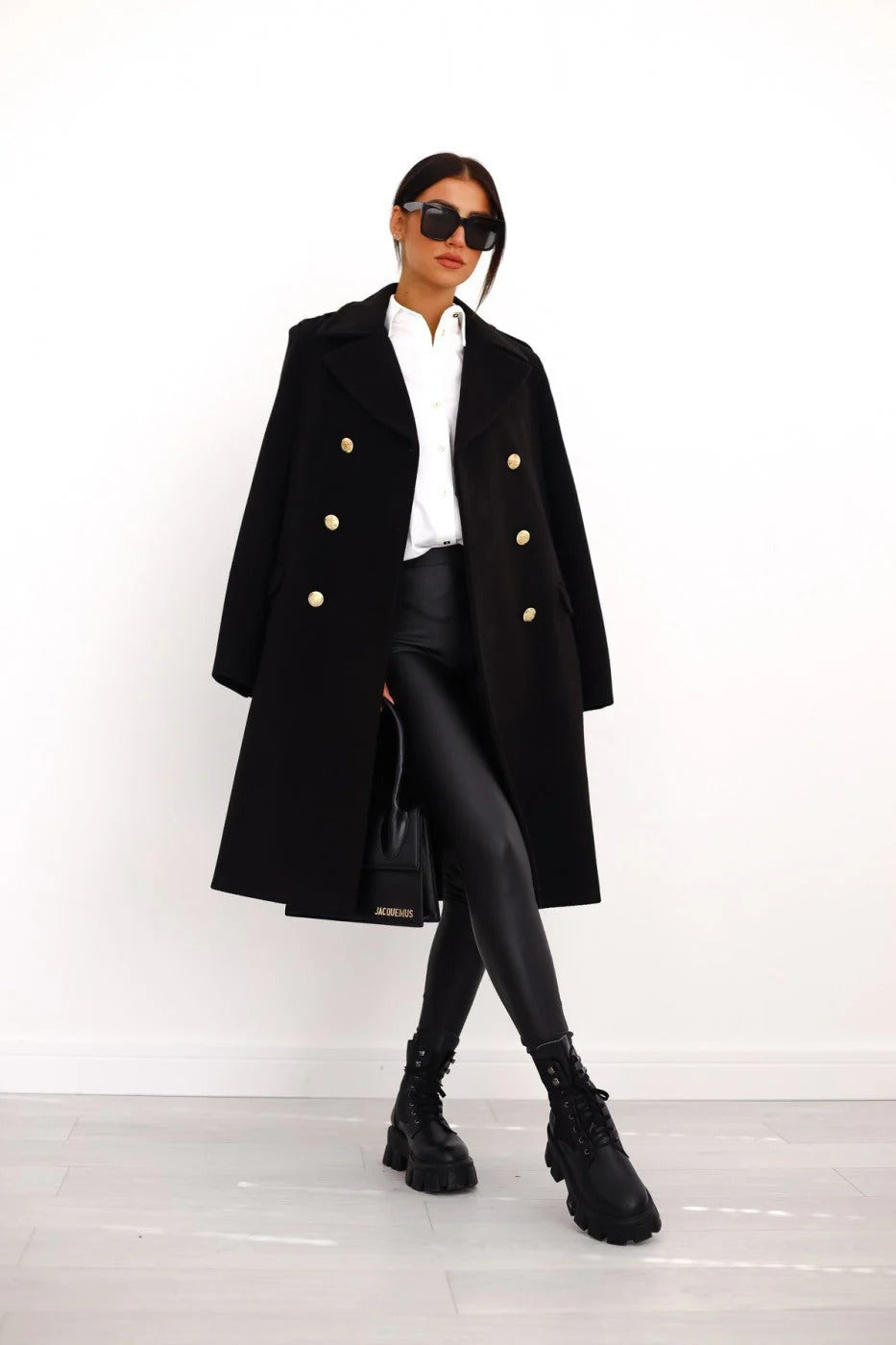 Women's Coat – Wool Blend – Tailored Fit – Double-Breasted – Classic Lapel
