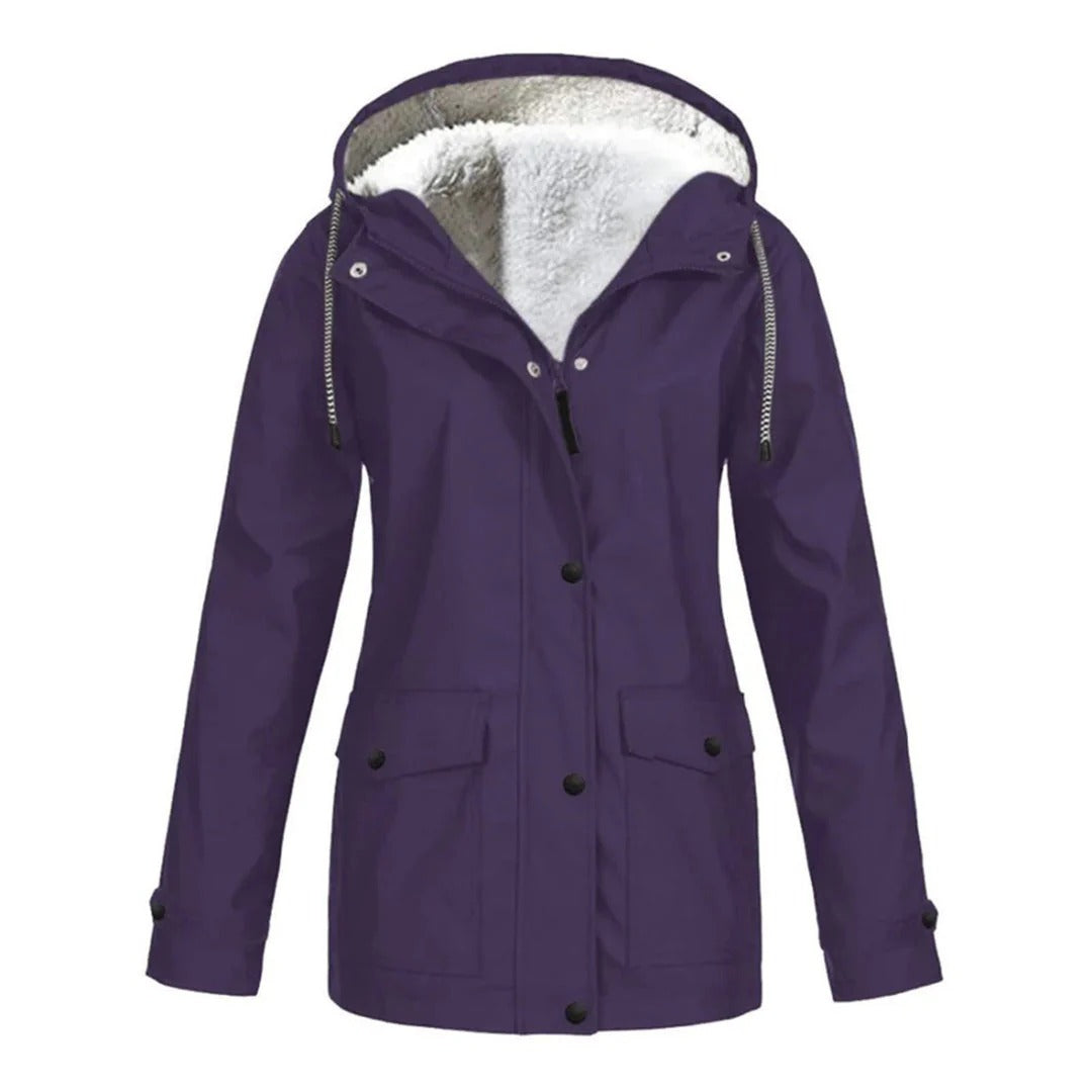 Women's Coat with Hood – Weatherproof – Fur Lining – Tailored Fit – Zipper