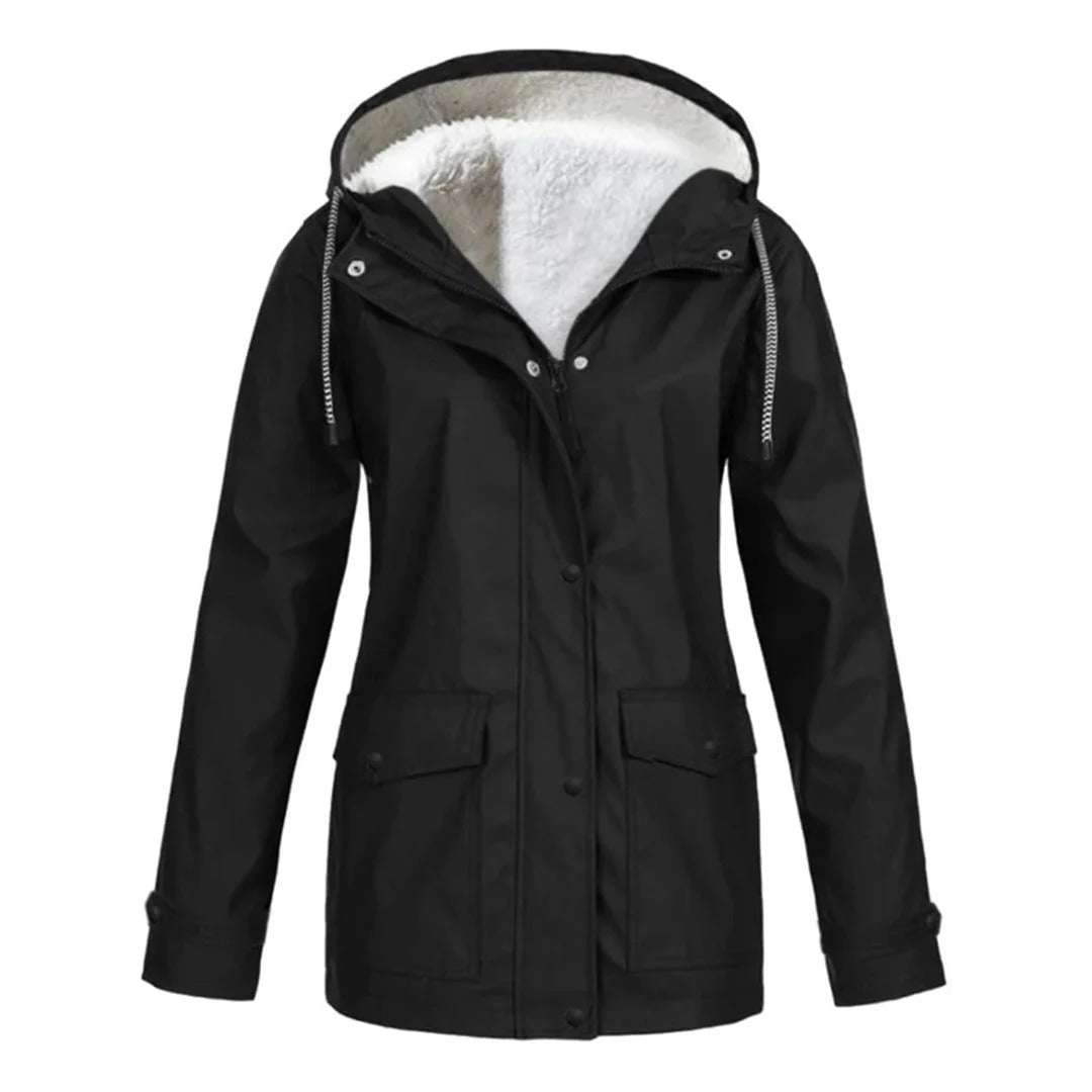 Women's Coat with Hood – Weatherproof – Fur Lining – Tailored Fit – Zipper