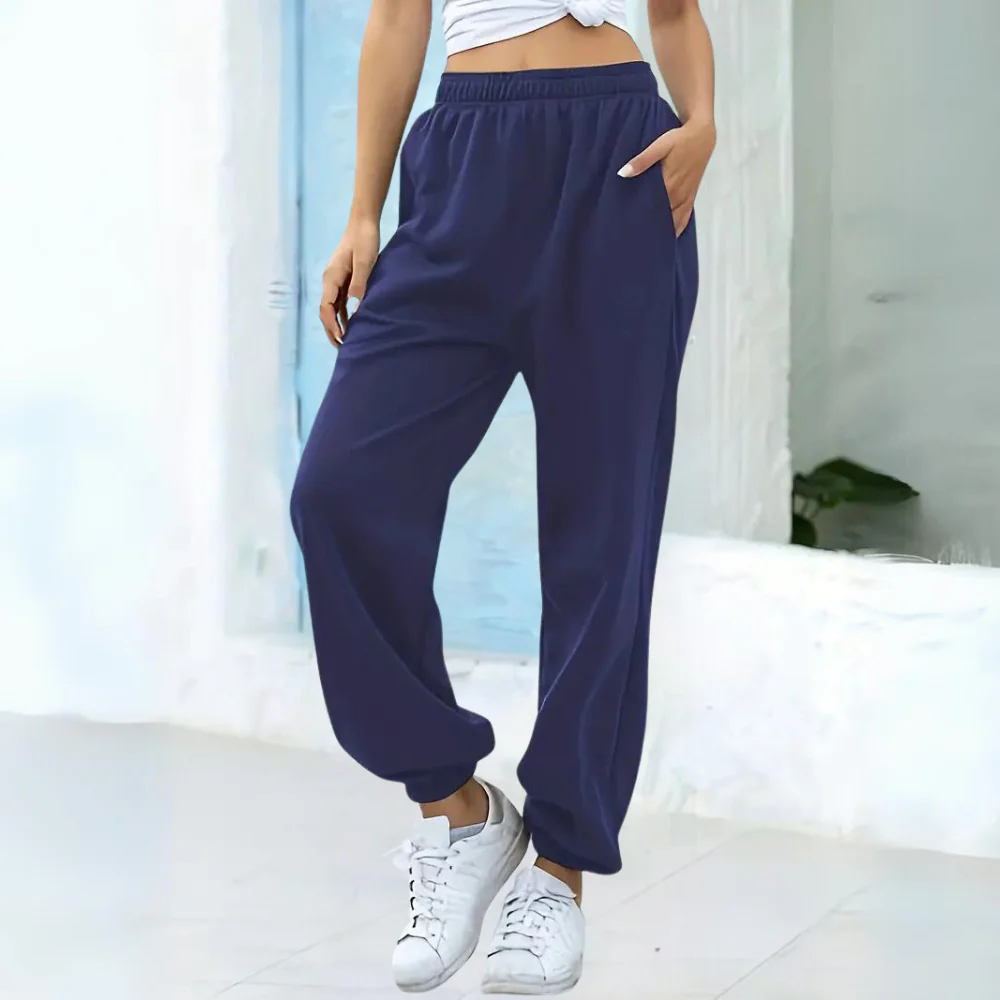 Women's Sweatpants – Relaxed Fit – Cotton Blend – Elastic Waistband – Cuffs
