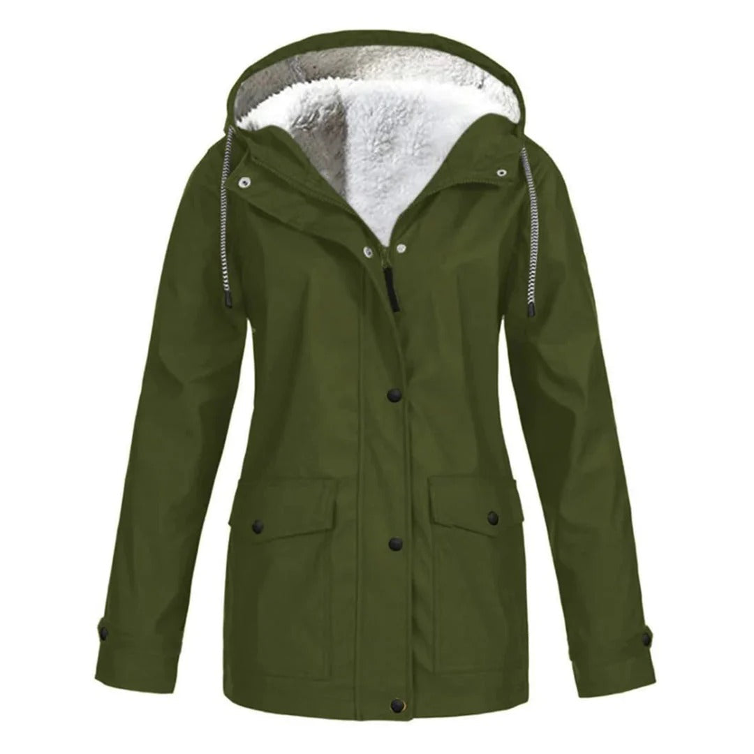 Women's Coat with Hood – Weatherproof – Fur Lining – Tailored Fit – Zipper