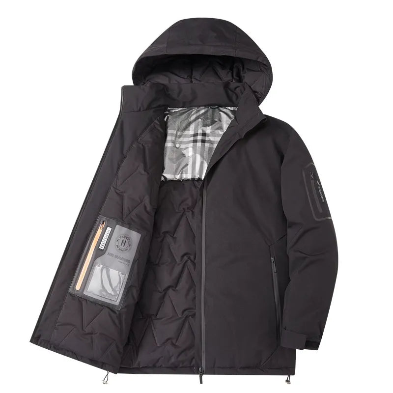 Men's Jacket with Hood – Padded – Loose Fit – Zipper – Outdoor Use