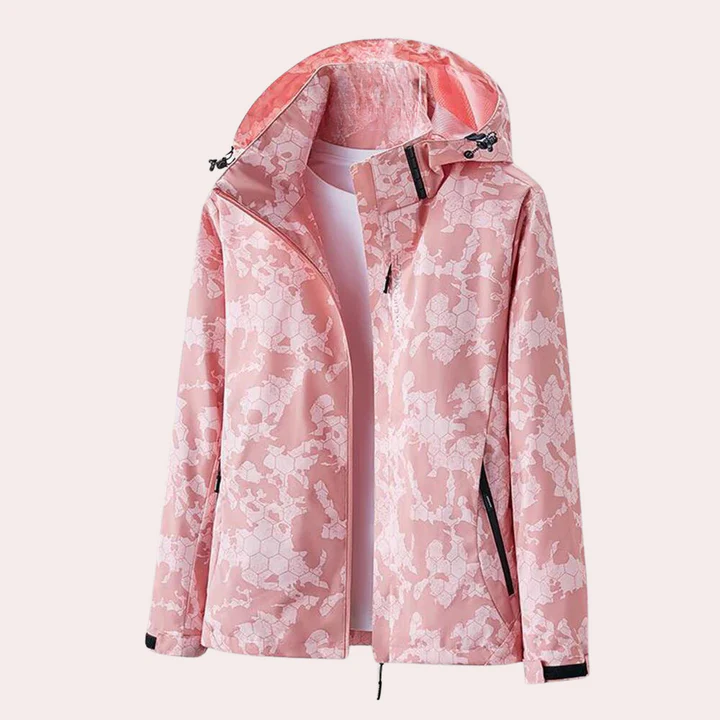 Women's Jacket – Lightweight Straight Fit – Detachable Hood – Zipper Pockets Waterproof
