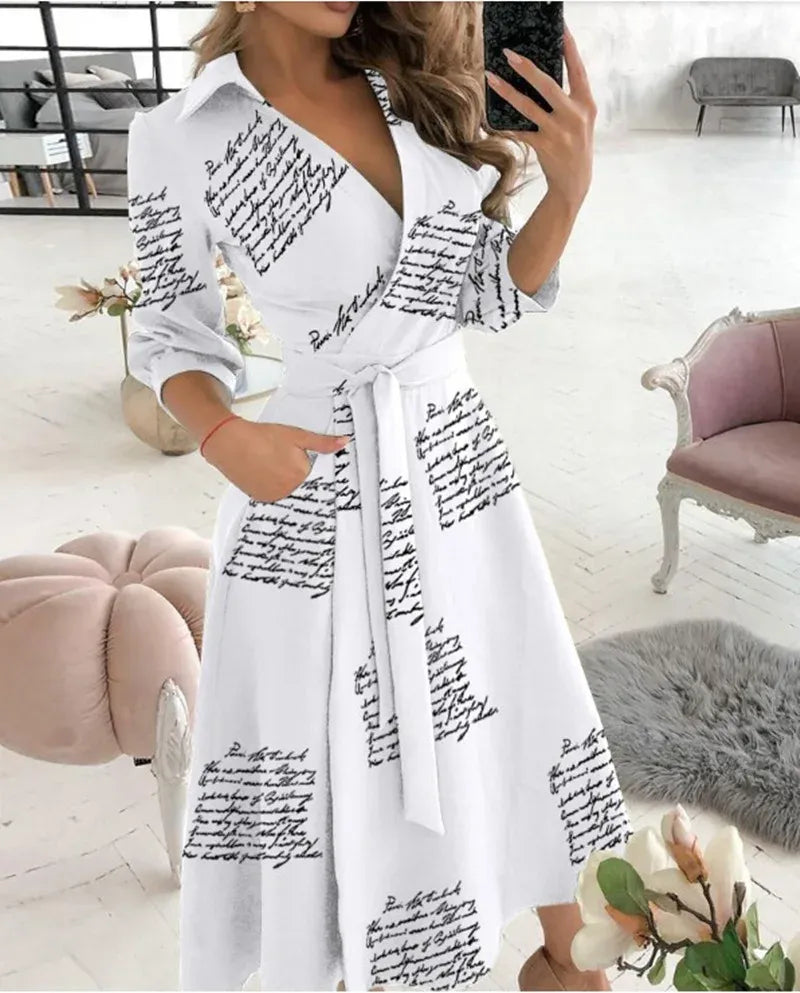 Dress for Women – Wrap Design – Adjustable Fit – Luxurious Fabric – 3/4 Sleeves
