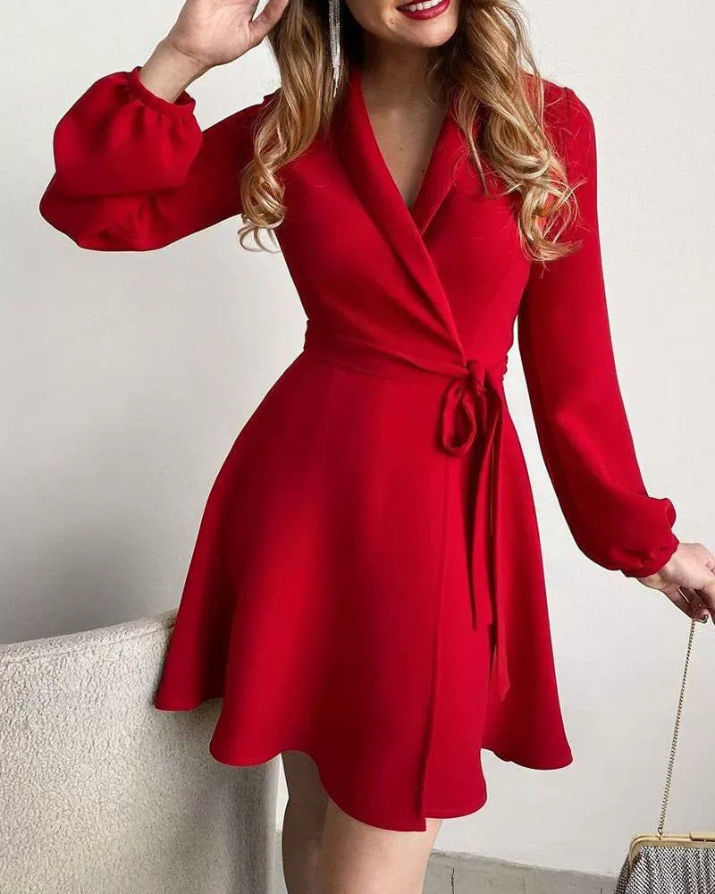 Women's Cardigan – Relaxed Fit – Belted Waist – Lightly Patterned Layered