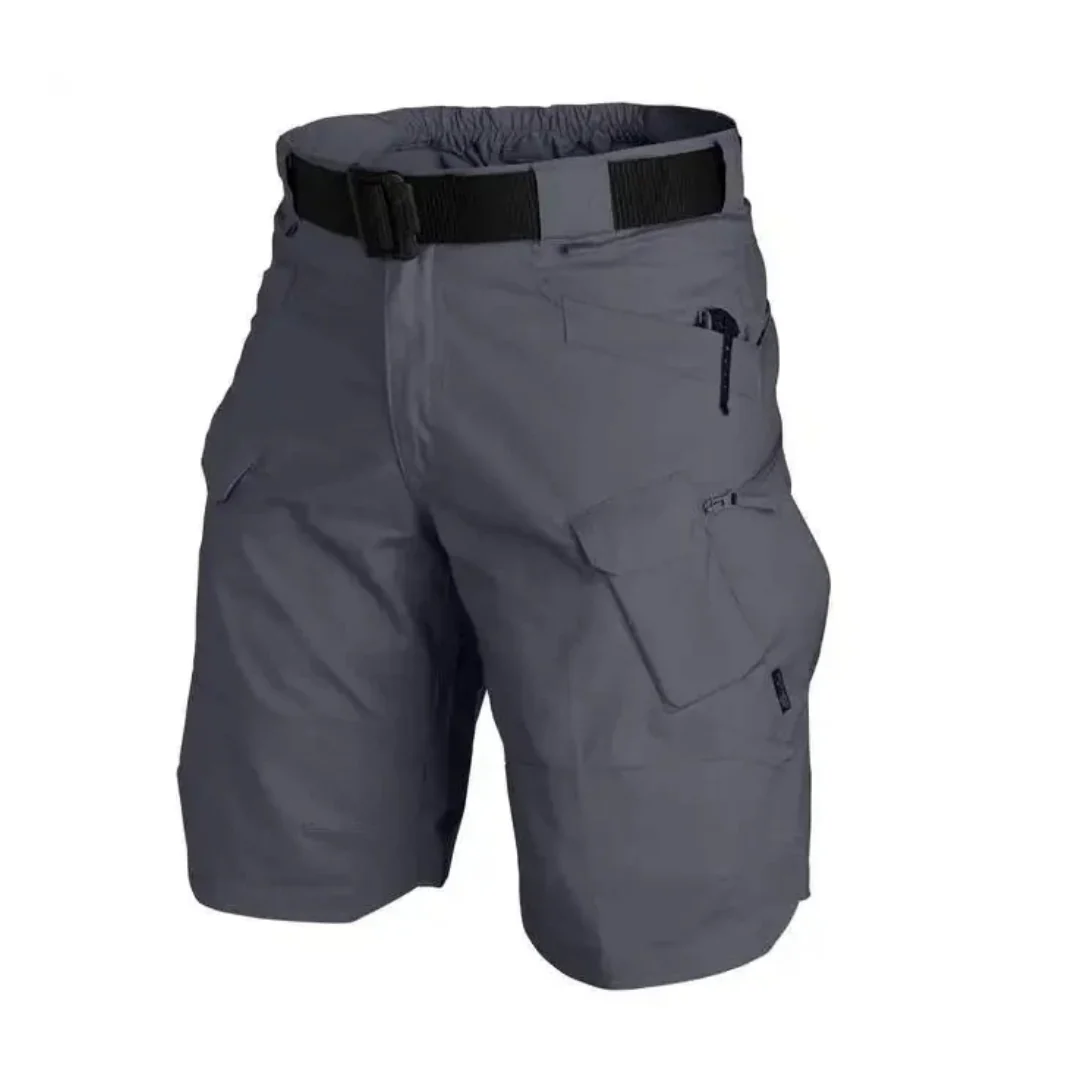 Men's Cargo Shorts – Relaxed Fit – Breathable Fabric – 6 Zipper Pockets – Belt