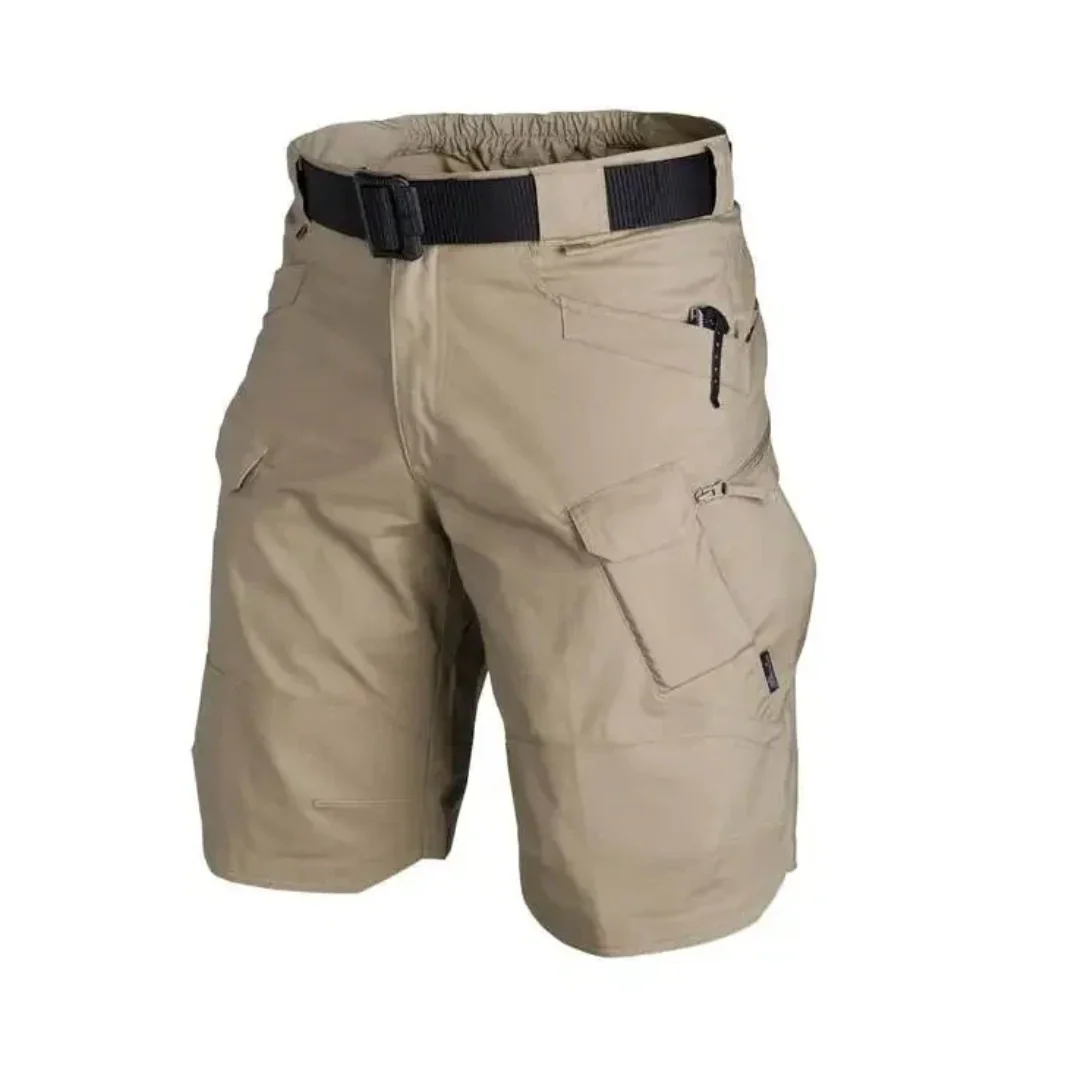 Men's Cargo Shorts – Relaxed Fit – Breathable Fabric – 6 Zipper Pockets – Belt