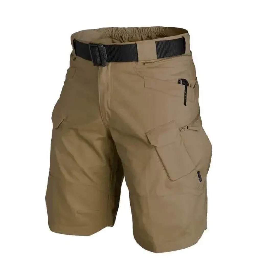 Men's Cargo Shorts – Relaxed Fit – Breathable Fabric – 6 Zipper Pockets – Belt