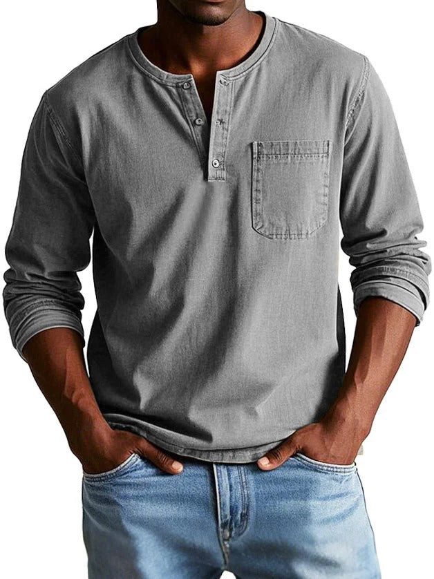 Men's Sweater with Long Sleeves – Classic Fit – Soft Cotton Feel – Chest Pocket