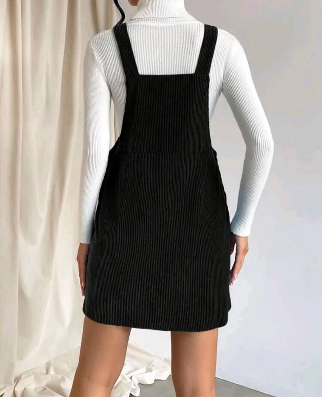 Dress for Women – Mid-Length – Corduroy – Relaxed Fit – Adjustable Straps