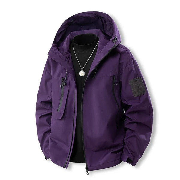 Men's Jacket – Waterproof – Regular Fit – Breathable – Hood – Zipper – Pockets
