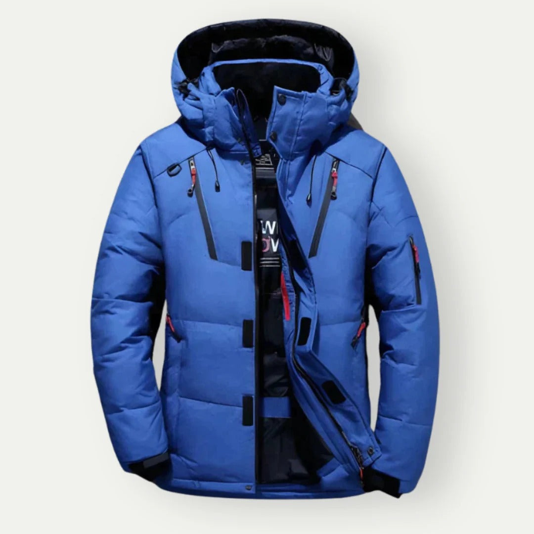 Men's Down Jacket – Water-Repellent – Regular Fit – Quilted with Hood and Zipper