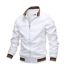 Men's Bomber Jacket – Wind Resistant – Relaxed Fit – Zipper Closure – Ribbed Hem