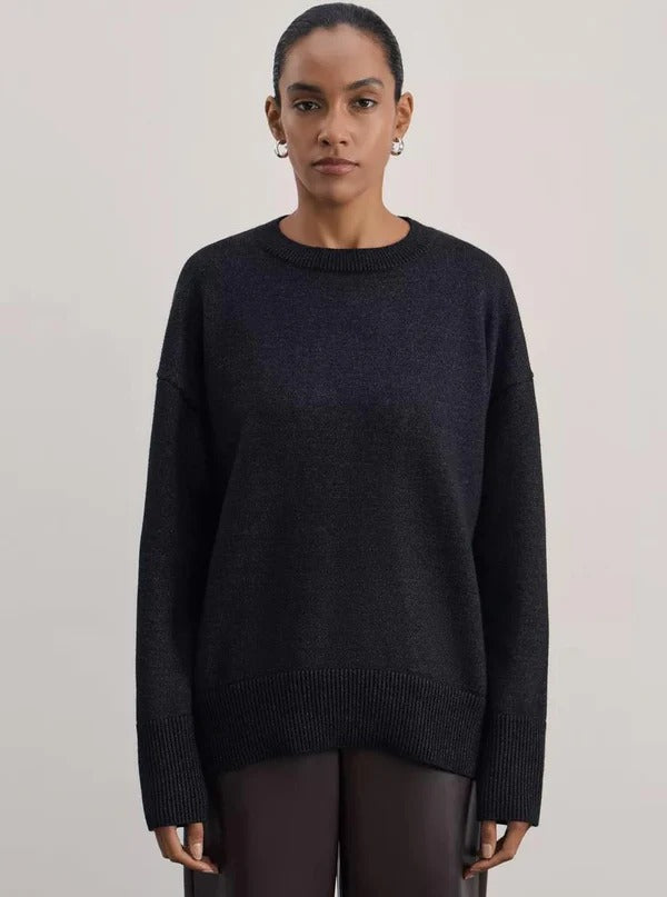 Women's Sweater – Relaxed Fit – Soft Knit – High Neck – Long Sleeves