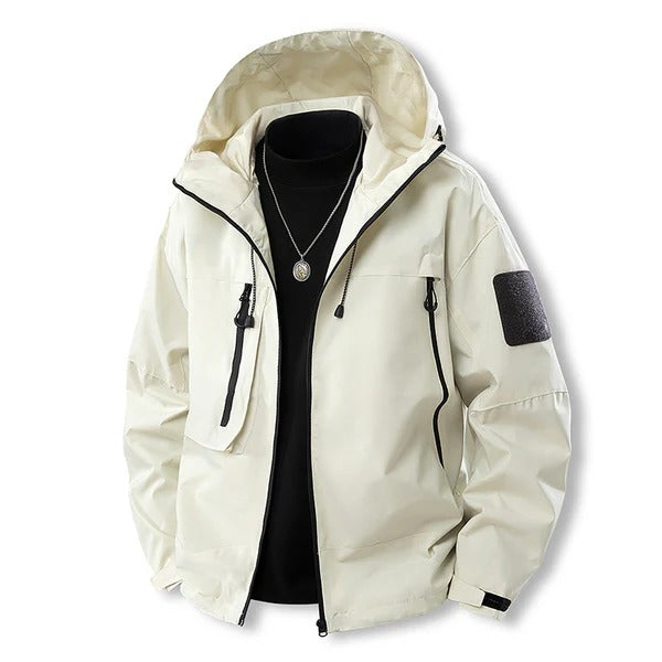 Men's Jacket – Waterproof – Regular Fit – Breathable – Hood – Zipper – Pockets