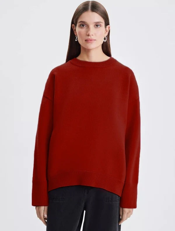 Women's Sweater – Relaxed Fit – Soft Knit – High Neck – Long Sleeves