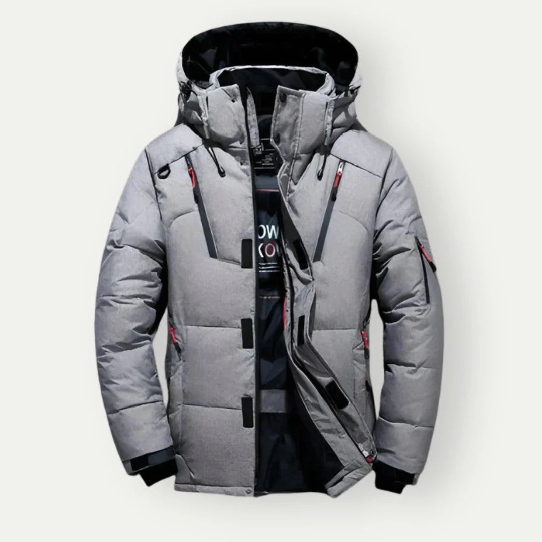 Men's Down Jacket – Water-Repellent – Regular Fit – Quilted with Hood and Zipper