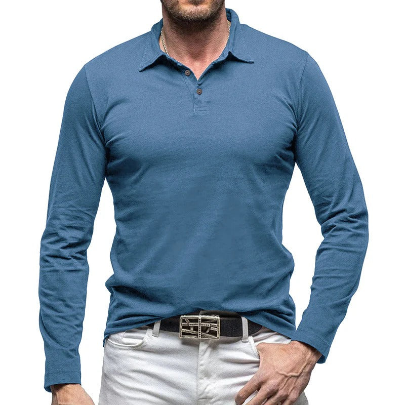 Men's Piqué Shirt – Slim Fit – Long Sleeve – Button Closure – Cotton – Smart Casual