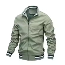 Men's Bomber Jacket – Wind Resistant – Relaxed Fit – Zipper Closure – Ribbed Hem