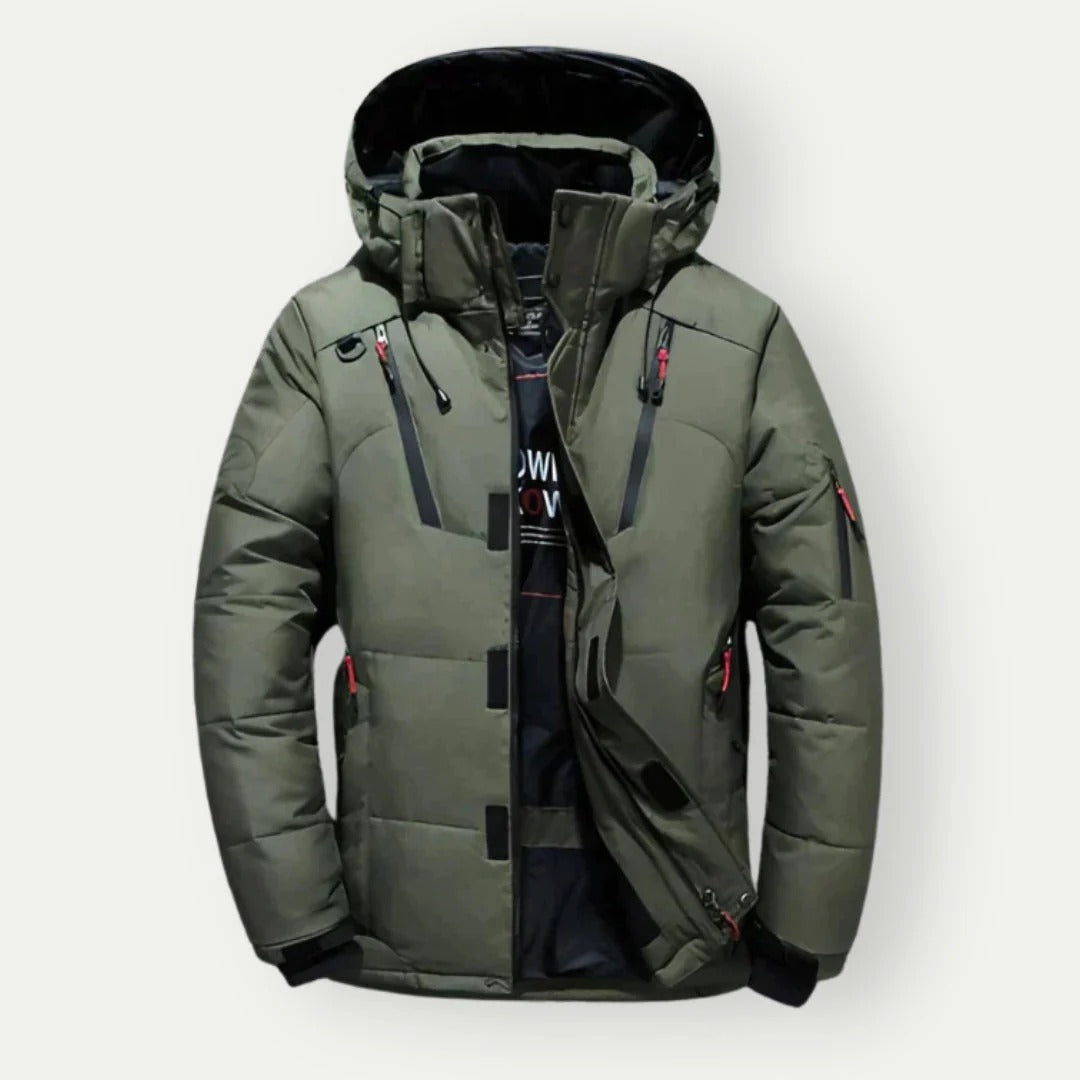Men's Down Jacket – Water-Repellent – Regular Fit – Quilted with Hood and Zipper