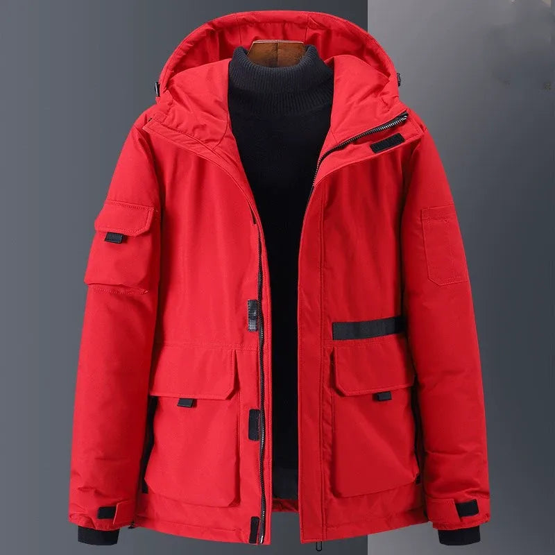 Men's Down Jacket – Hood – Water-Repellent – Relaxed Fit – Multiple Pockets
