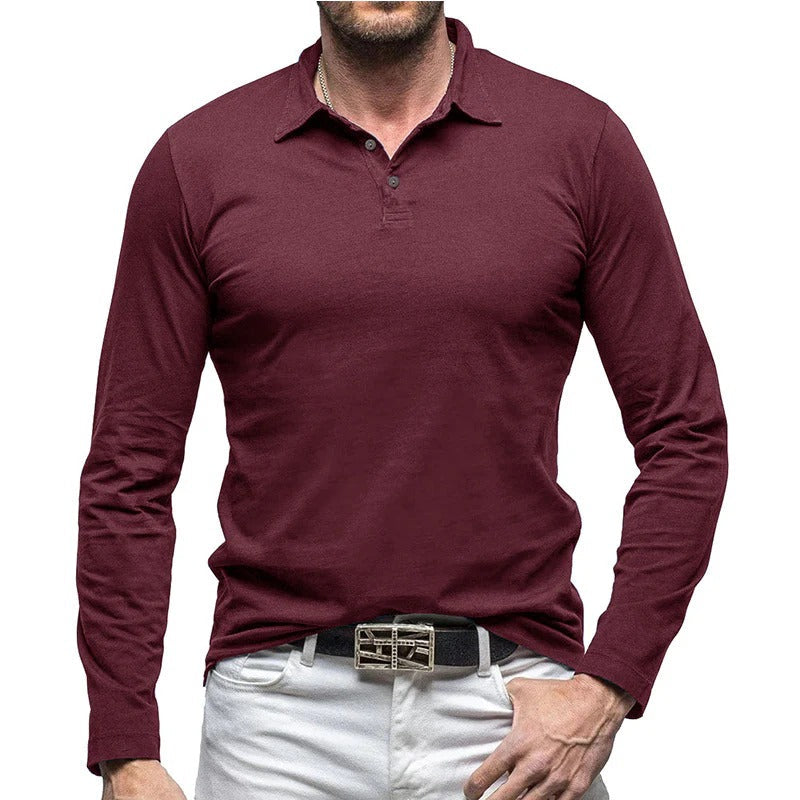 Men's Piqué Shirt – Slim Fit – Long Sleeve – Button Closure – Cotton – Smart Casual