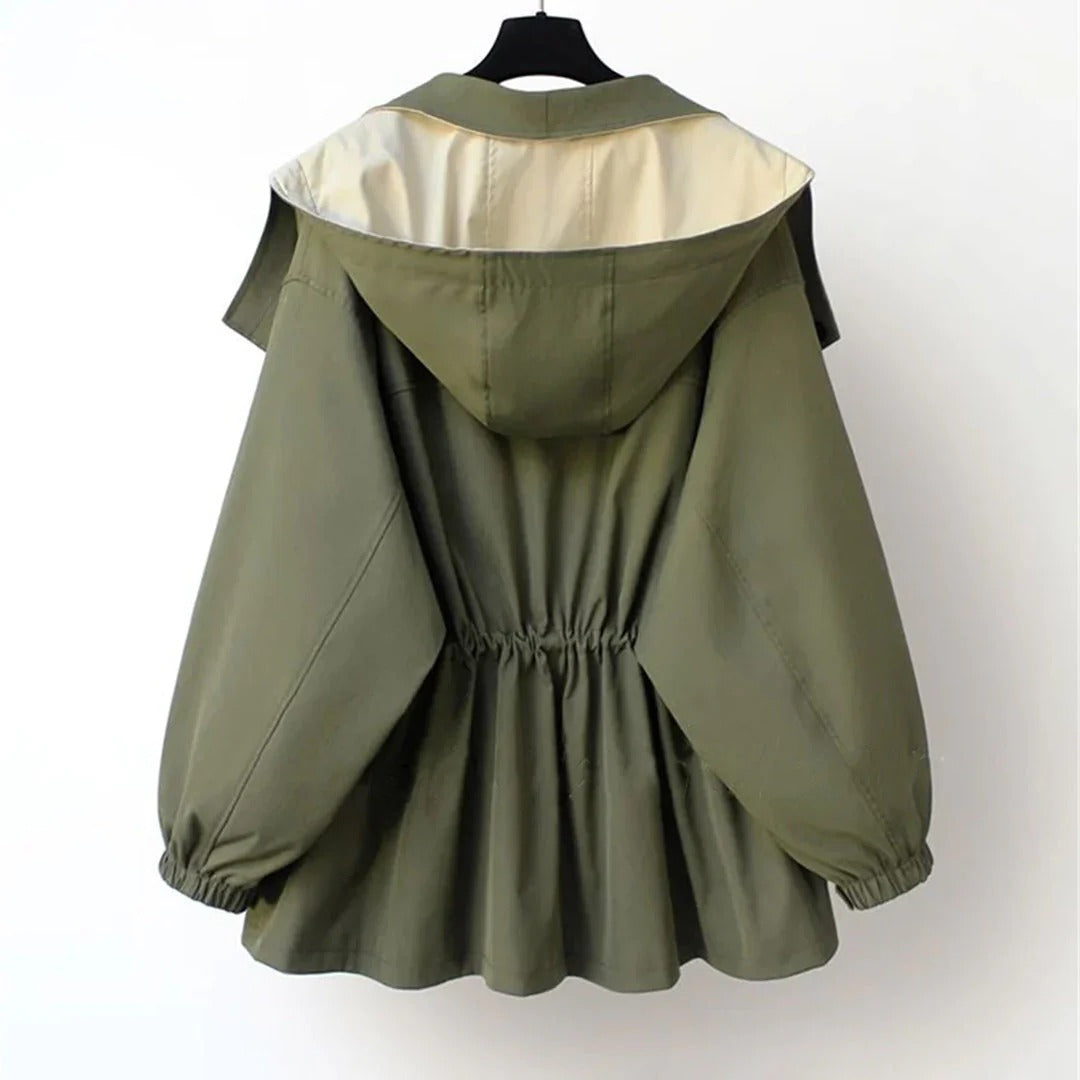 Women's Coat – Oversized Fit – Wool Blend – Statement Collar – Adjustable Cuffs