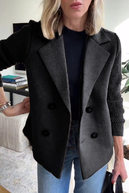 Women's Blazer – Tailored Fit – Double-Breasted – Soft Structure – Ribbed Sleeves