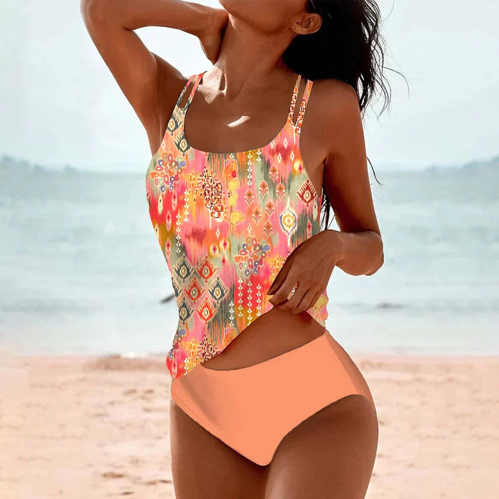 Women's Tankini Set – High Waist – Breathable Stretch – Loose Fit – Supportive Straps