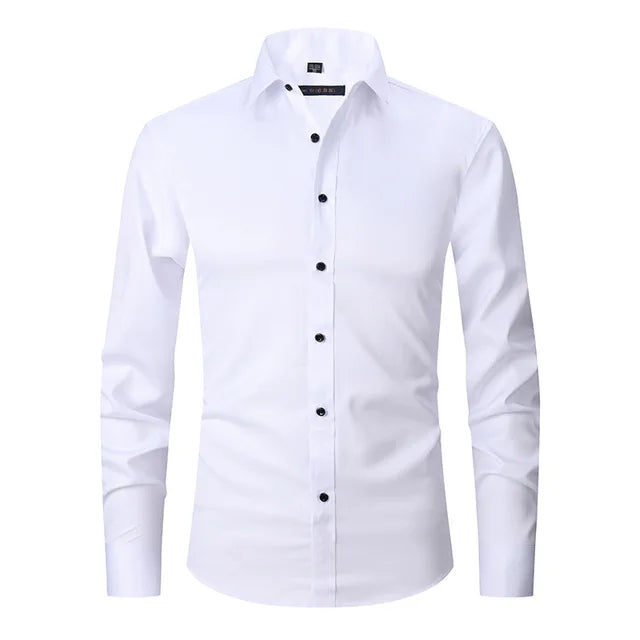 Shirt for men – Slim fit – Stretch fabric – Non-iron – Button-down collar