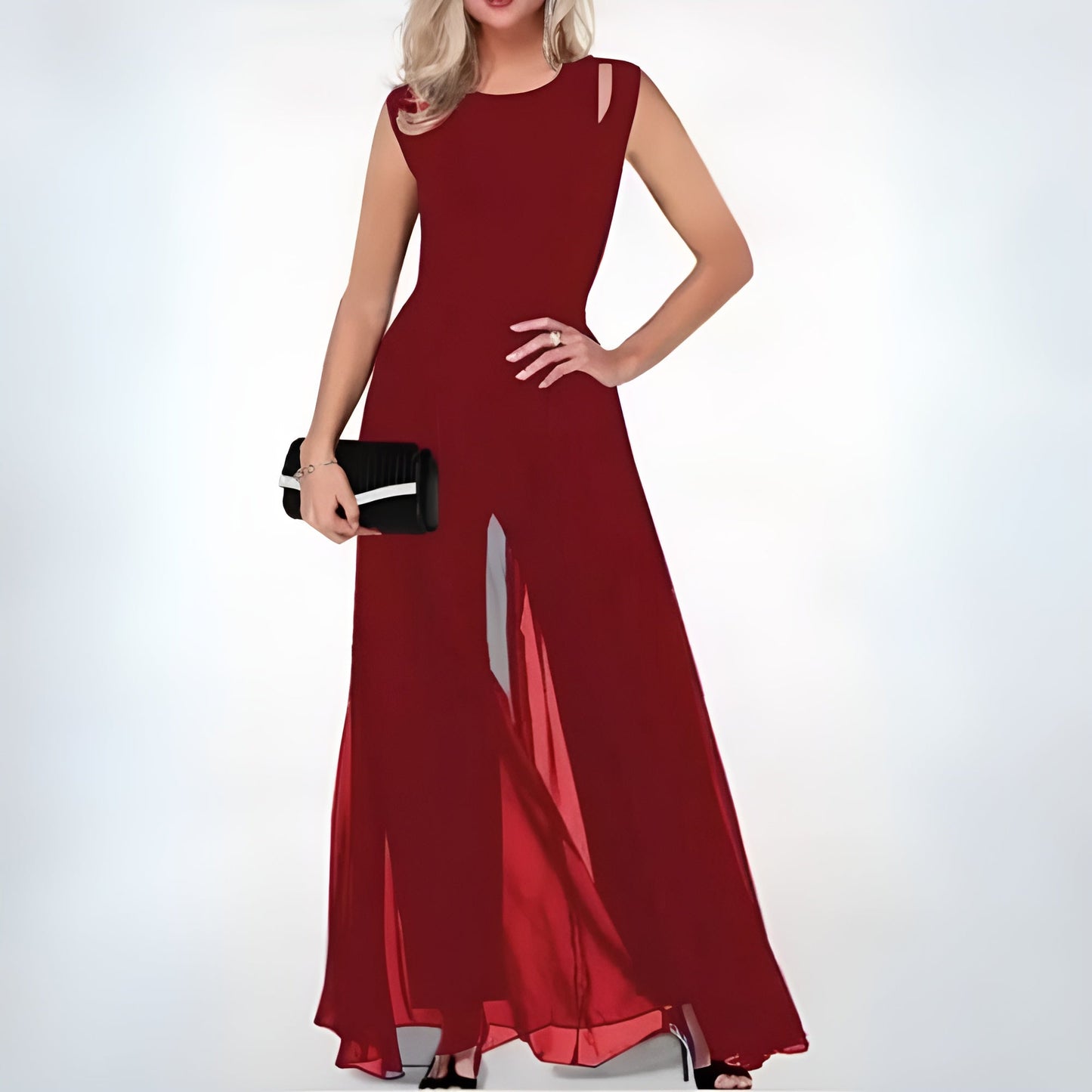 Women's Jumpsuit – Tailored Top – Wide Legs – Sleeveless – Luxurious Fabric