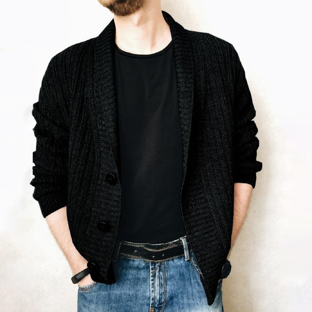 Gustave - Fine-knit cardigan in warm cotton