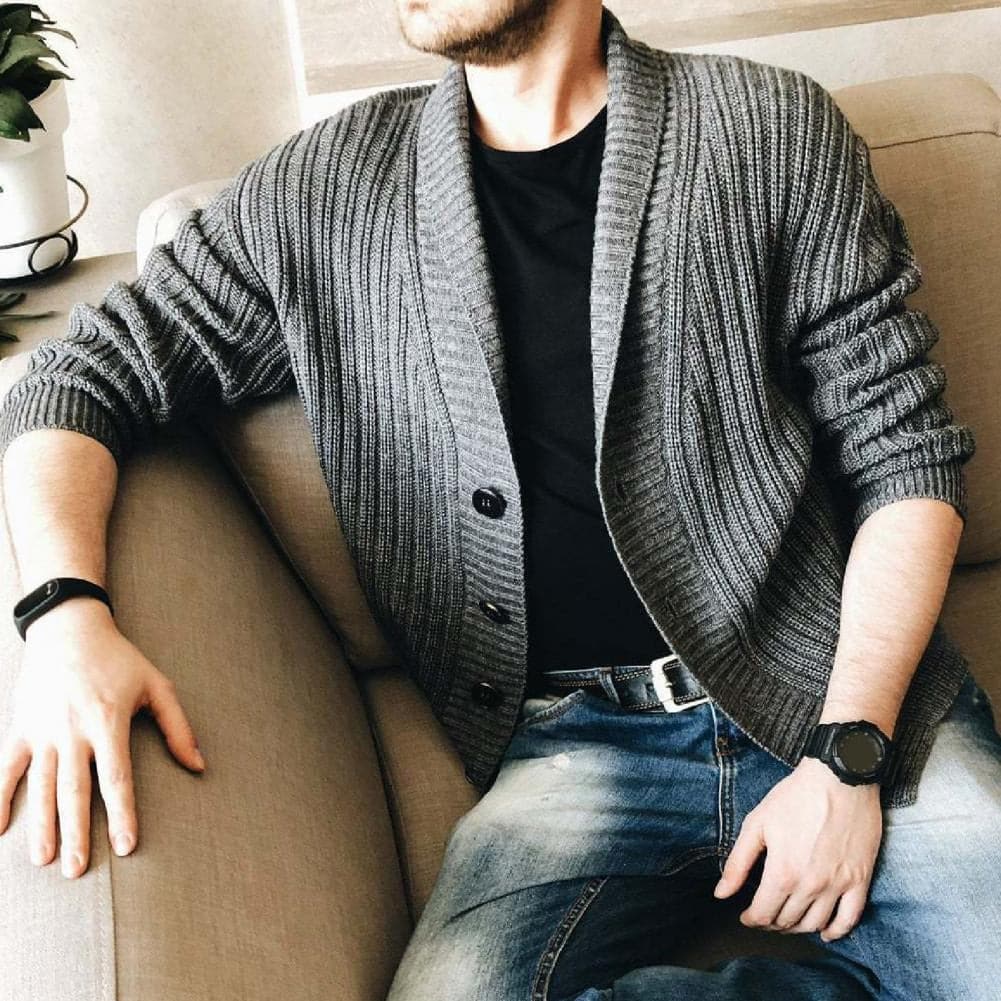 Gustave - Fine-knit cardigan in warm cotton