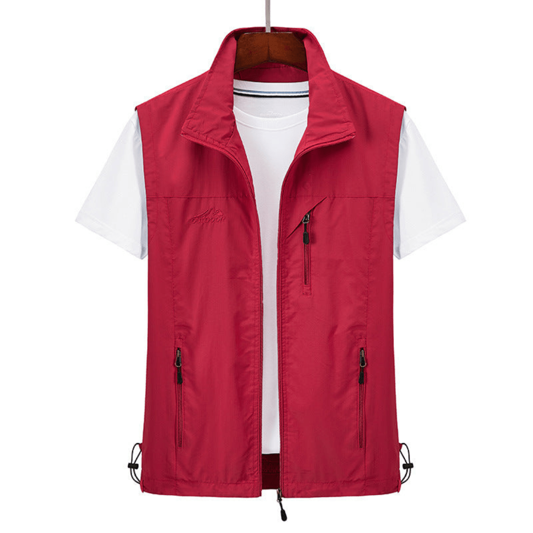 Men's Vest – Regular Fit – Breathable Light Material – Zipper – Chest Pocket
