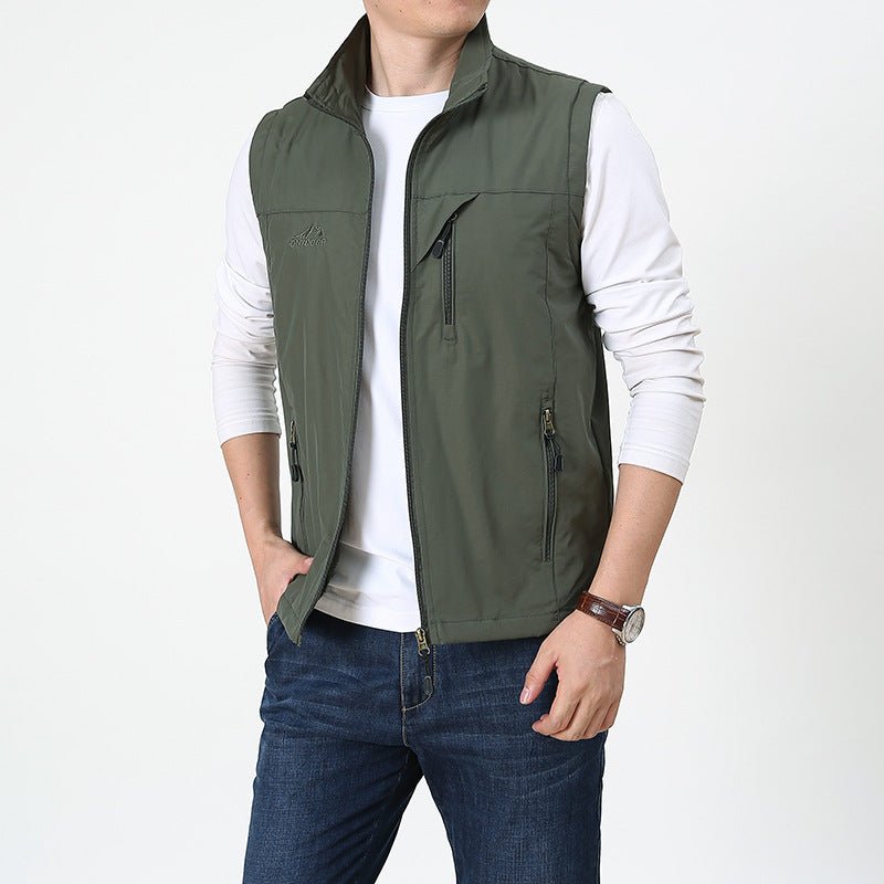 Men's Vest – Regular Fit – Breathable Light Material – Zipper – Chest Pocket