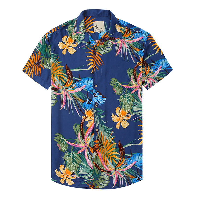 Men's Shirt – Hawaiian Shirt – Short Sleeve – Breathable Cotton – Casual Button Closure