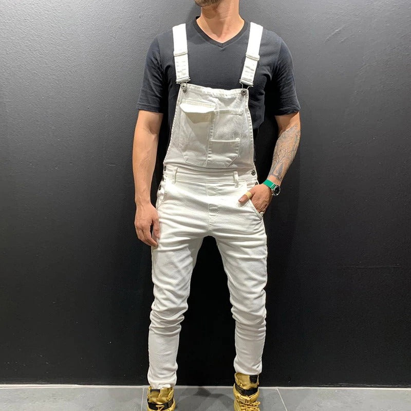 Men's Overalls - Slim Fit - Adjustable Straps - Practical Pockets - Tapered Legs