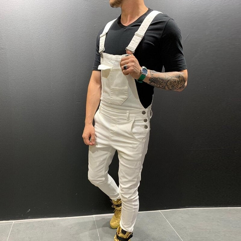Men's Overalls - Slim Fit - Adjustable Straps - Practical Pockets - Tapered Legs