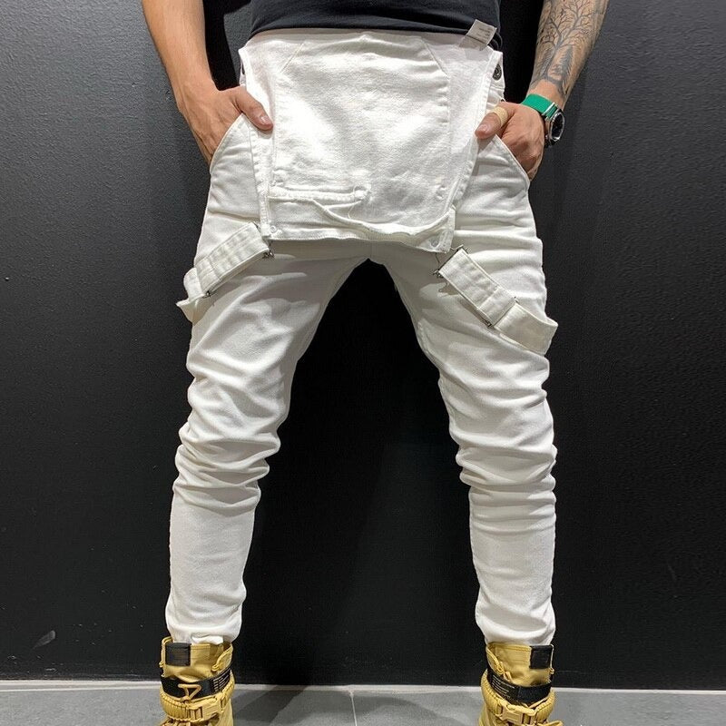 Men's Overalls - Slim Fit - Adjustable Straps - Practical Pockets - Tapered Legs